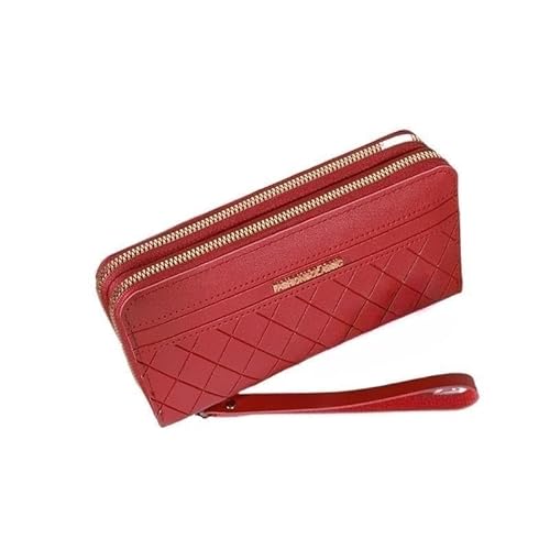 DFJOENVLDKHFE Clutch mit Handgelenksverschluss for Damen, Kleine Multi-Tasche for Damen, Geldbörse aus Pu-Leder for Damen, Geldbörse mit Handgelenksverschluss(Color:A-red) von DFJOENVLDKHFE