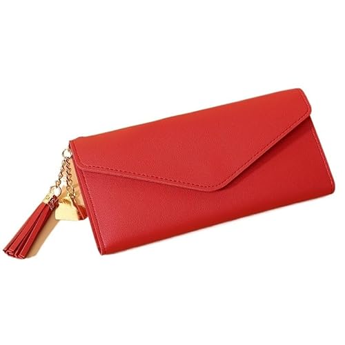 DFJOENVLDKHFE Clutch mit Handgelenksverschluss for Damen, Kleine Multi-Tasche for Damen, Geldbörse aus Pu-Leder for Damen, Geldbörse mit Handgelenksverschluss(Color:Red) von DFJOENVLDKHFE