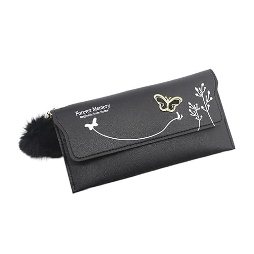 DFJOENVLDKHFE Damen-Handgelenk-Clutch, kleine Damen-Mehrfachtasche, Damen-PU-Leder-Geldbörse, Geldbörsen-Armbänder(Color:Black) von DFJOENVLDKHFE