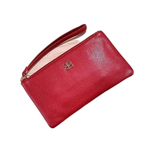 DFJOENVLDKHFE Damen-Handgelenk-Clutch, kleine Damen-Mehrfachtasche, Damen-PU-Leder-Geldbörse, Geldbörsen-Armbänder(Color:Burgundy) von DFJOENVLDKHFE