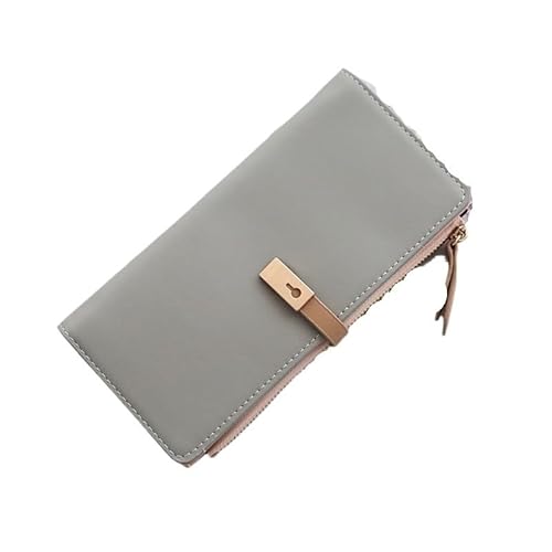 DFJOENVLDKHFE Damen-Handgelenk-Clutch, kleine Damen-Mehrfachtasche, Damen-PU-Leder-Geldbörse, Geldbörsen-Armbänder(Color:Gray) von DFJOENVLDKHFE