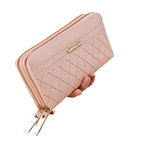 DFJOENVLDKHFE Damen-Handgelenk-Clutch, kleine Damen-Mehrfachtasche, Damen-PU-Leder-Geldbörse, Geldbörsen-Armbänder(Color:Pink Wallet) von DFJOENVLDKHFE