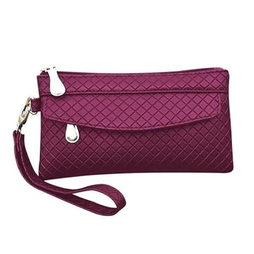 DFJOENVLDKHFE Damen-Handgelenk-Clutch, kleine Damen-Mehrfachtasche, Damen-PU-Leder-Geldbörse, Geldbörsen-Armbänder(Color:Purple 1) von DFJOENVLDKHFE