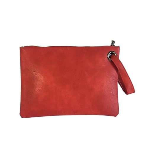 DFJOENVLDKHFE Damen-Handgelenk-Clutch, kleine Damen-Mehrfachtasche, Damen-PU-Leder-Geldbörse, Geldbörsen-Armbänder(Color:Red) von DFJOENVLDKHFE