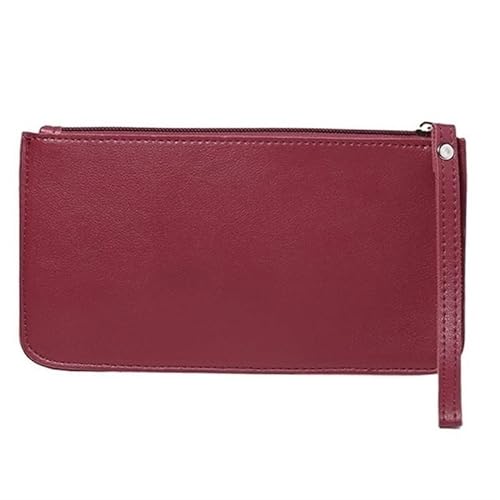 DFJOENVLDKHFE Damen-Handgelenk-Clutch, kleine Damen-Mehrfachtasche, Damen-PU-Leder-Geldbörse, Geldbörsen-Armbänder(Color:Red 2) von DFJOENVLDKHFE