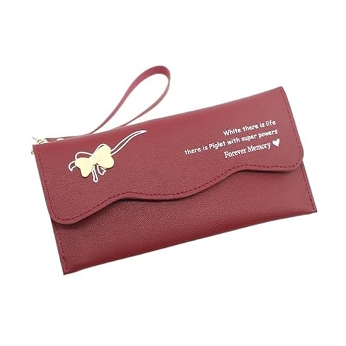 DFJOENVLDKHFE Damen-Handgelenk-Clutch, kleine Damen-Mehrfachtasche, Damen-PU-Leder-Geldbörse, Geldbörsen-Armbänder(Color:Red-2) von DFJOENVLDKHFE