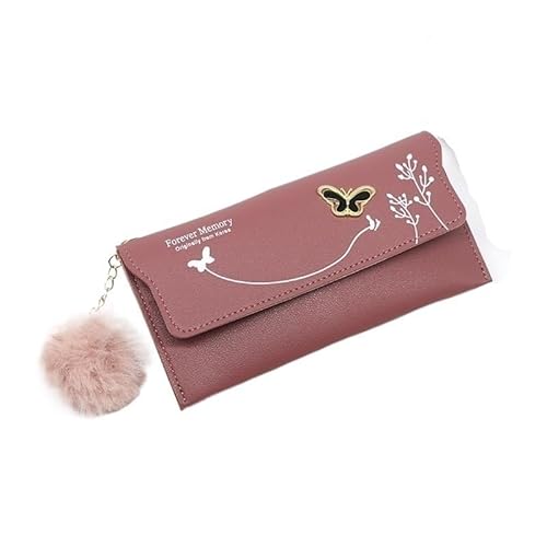 DFJOENVLDKHFE Damen-Handgelenk-Clutch, kleine Damen-Mehrfachtasche, Damen-PU-Leder-Geldbörse, Geldbörsen-Armbänder(Color:Rose Red) von DFJOENVLDKHFE