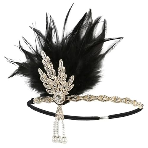 DFJOENVLDKHFE Federkopfbedeckung Retro Federkopfbedeckung Party Haarschmuck Retro Charm Stirnband Clip Feder Festival Kleidungszubehör(A) von DFJOENVLDKHFE
