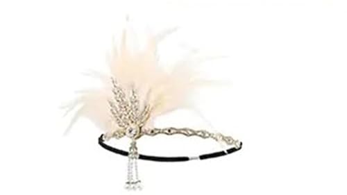 DFJOENVLDKHFE Federkopfbedeckung Retro Federkopfbedeckung Party Haarschmuck Retro Charm Stirnband Clip Feder Festival Kleidungszubehör(B) von DFJOENVLDKHFE