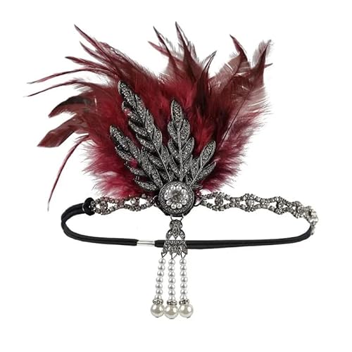 DFJOENVLDKHFE Federkopfbedeckung Retro Federkopfbedeckung Party Haarschmuck Retro Charm Stirnband Clip Feder Festival Kleidungszubehör(C) von DFJOENVLDKHFE