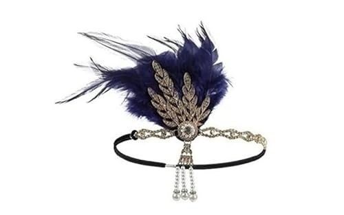 DFJOENVLDKHFE Federkopfbedeckung Retro Federkopfbedeckung Party Haarschmuck Retro Charm Stirnband Clip Feder Festival Kleidungszubehör(D) von DFJOENVLDKHFE