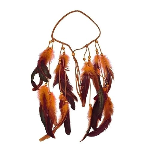 DFJOENVLDKHFE Federkopfbedeckung Retro Federkopfbedeckung Party Haarschmuck Retro Charm Stirnband Clip Feder Festival Kleidungszubehör(Gold_3pcs) von DFJOENVLDKHFE