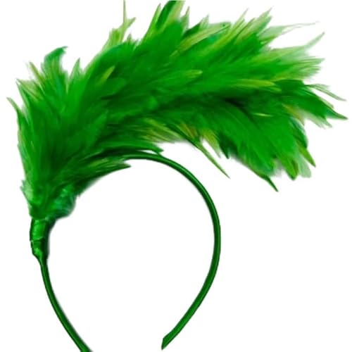 DFJOENVLDKHFE Federkopfbedeckung Retro Federkopfbedeckung Party Haarschmuck Retro Charm Stirnband Clip Feder Festival Kleidungszubehör(Green_3pcs) von DFJOENVLDKHFE