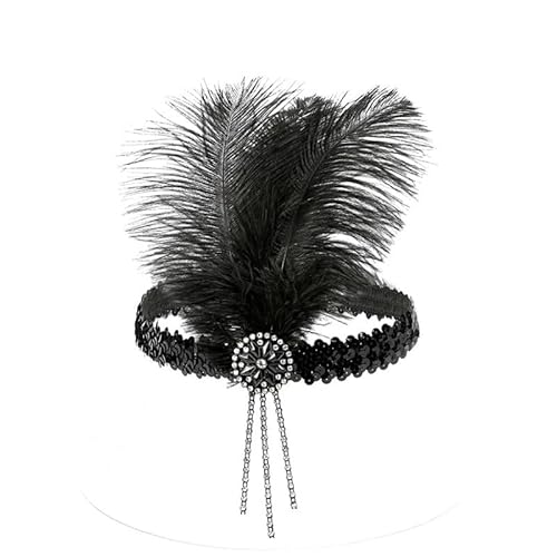 DFJOENVLDKHFE Federkopfbedeckung Retro Federkopfbedeckung Party Haarschmuck Retro Charm Stirnband Clip Feder Festival Kleidungszubehör(YM6046_2pcs) von DFJOENVLDKHFE