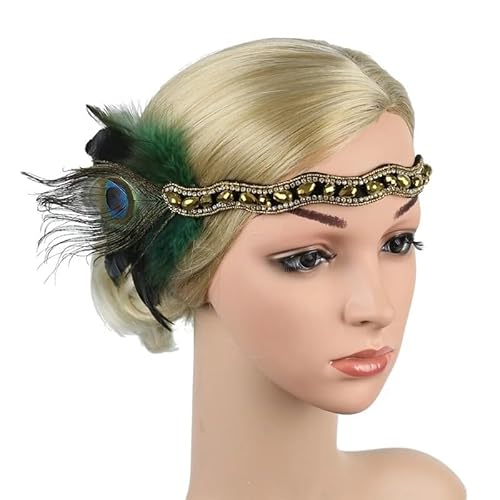 DFJOENVLDKHFE Federkopfbedeckung Retro Federkopfbedeckung Party Haarschmuck Retro Charm Stirnband Clip Feder Festival Kleidungszubehör(YM6075_2pcs) von DFJOENVLDKHFE