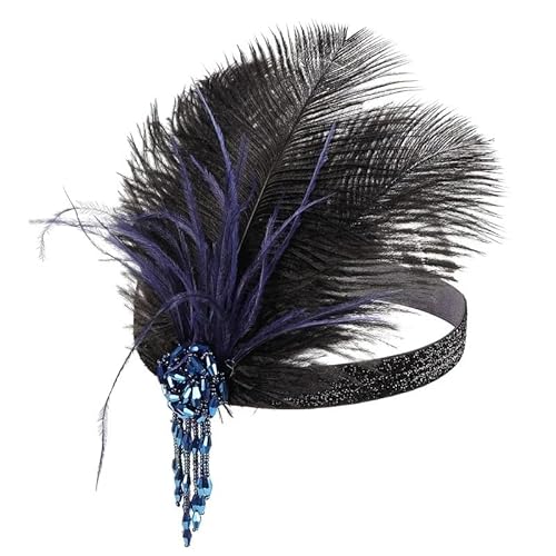 DFJOENVLDKHFE Federkopfbedeckung Retro Federkopfbedeckung Party Haarschmuck Retro Charm Stirnband Clip Feder Festival Kleidungszubehör(YM6094_3pcs) von DFJOENVLDKHFE