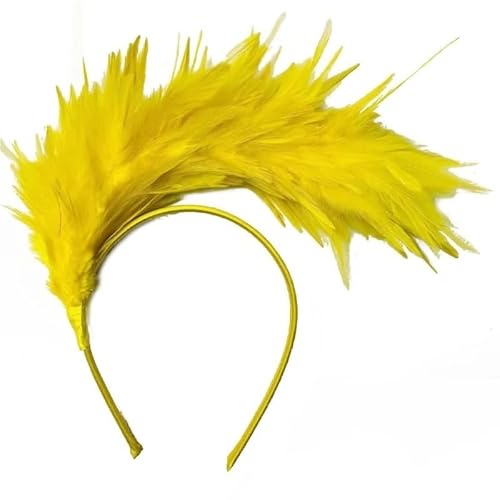 DFJOENVLDKHFE Federkopfbedeckung Retro Federkopfbedeckung Party Haarschmuck Retro Charm Stirnband Clip Feder Festival Kleidungszubehör(Yellow_3pcs) von DFJOENVLDKHFE