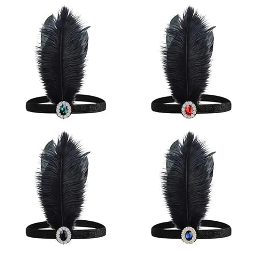 DFJOENVLDKHFE Federkopfbedeckung Retro Federkopfbedeckung Party Haarschmuck Retro Charm Stirnband Clip Feder Festival Kleidungszubehör von DFJOENVLDKHFE