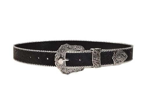 DFJOENVLDKHFE Gürtel for Jeans Damengürtel Langlebiges Design Modisches Taillenaccessoires Stylischer Gürtel for Damen for den täglichen Gebrauch(100size-122cm_Black_2PCS) von DFJOENVLDKHFE