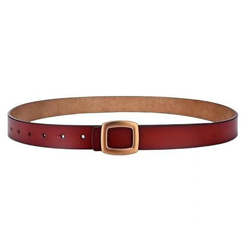 DFJOENVLDKHFE Gürtel for Jeans Damengürtel Langlebiges Design Modisches Taillenaccessoires Stylischer Gürtel for Damen for den täglichen Gebrauch(110cm_Red Brown) von DFJOENVLDKHFE