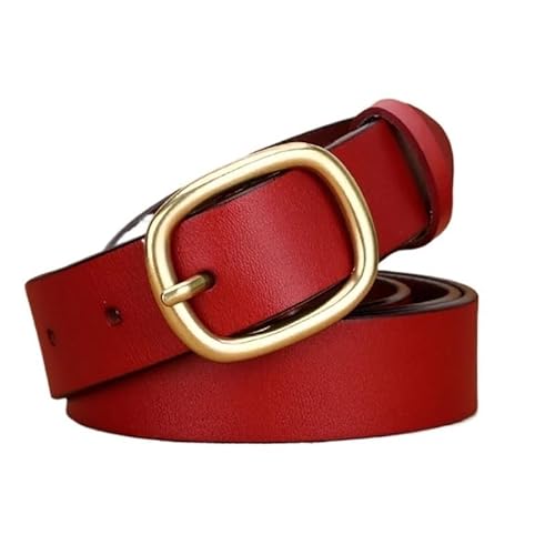 DFJOENVLDKHFE Gürtel for Jeans Damengürtel Langlebiges Design Modisches Taillenaccessoires Stylischer Gürtel for Damen for den täglichen Gebrauch(115cm_Gold RED_2PCS) von DFJOENVLDKHFE