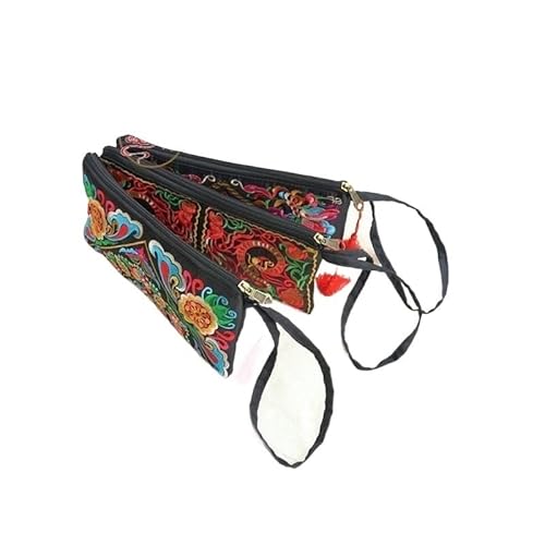 DFJOENVLDKHFE Stickerei Damen Clutch Geldbörse Quaste Kleine Tasche Damen Ethnische Vintage Handtasche(Color:Butterfly) von DFJOENVLDKHFE