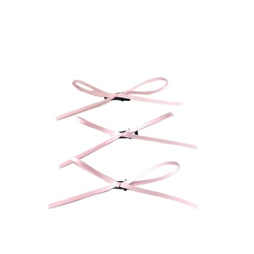 Mini-Halteklammer for Damen, Kopfschmuck, Haarschmuck, 2 Stück, süße Schleife, Haarspange, Ballettband, Schleife, Haarspange, Stick (Color : Pink 17cm) von DFJOENVLDKHFE