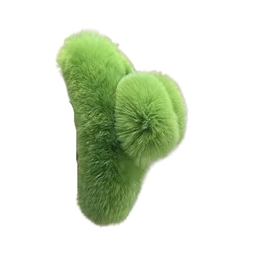 Nette Plüsch Haar Zubehör Zurück Löffel Clip Nette Haar Clip Koreanische Klaue 1PC15CM Künstliche Kaninchen Fell Große Clip (Color : Green-15cm) von DFJOENVLDKHFE