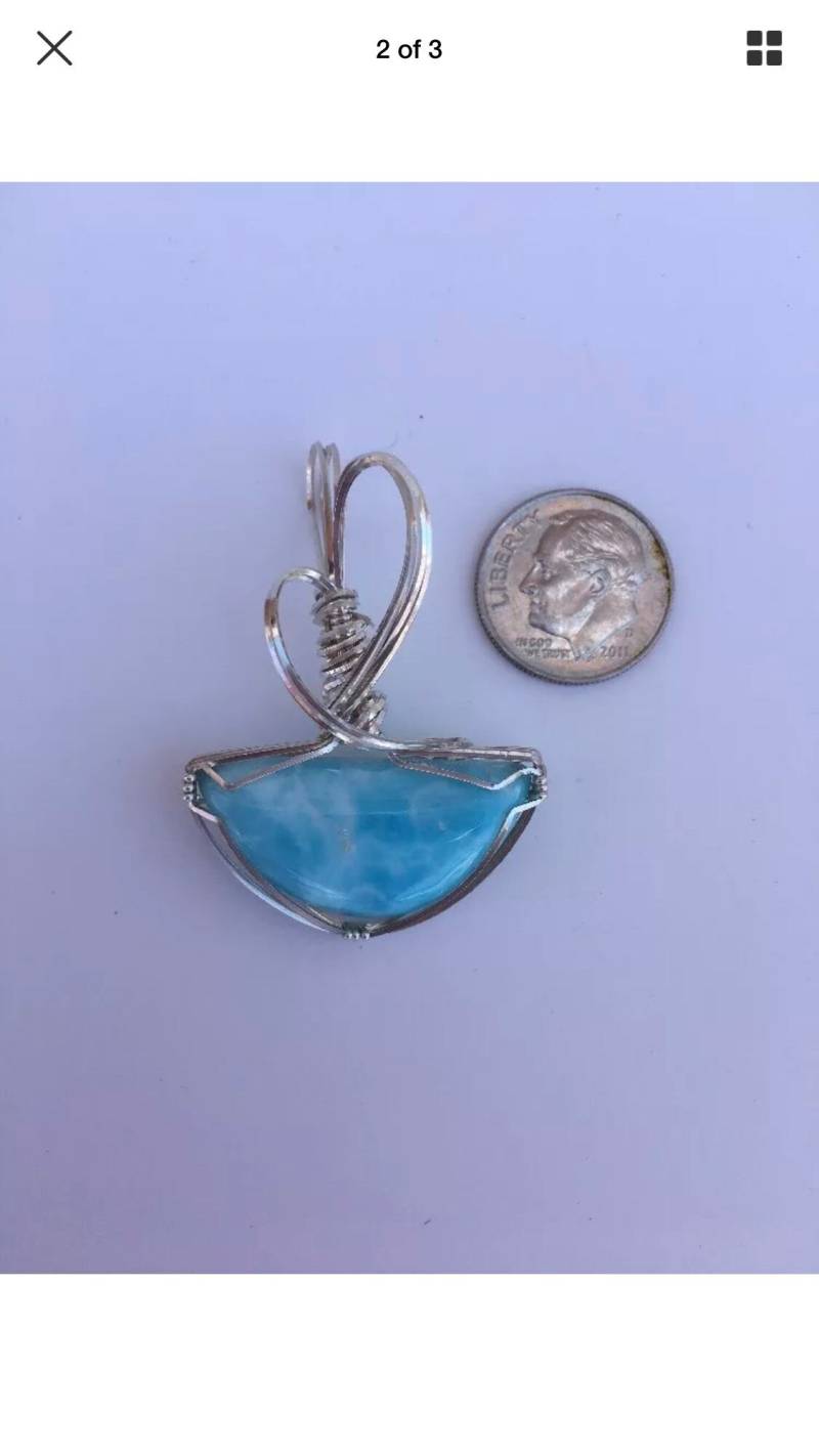 Handmade Laramar Draht Umwickelt Anhänger in Sterling Silberdraht Handmade Laramar Draht Umwickelt Anhänger in Sterling Silberdraht von DFKDesigns