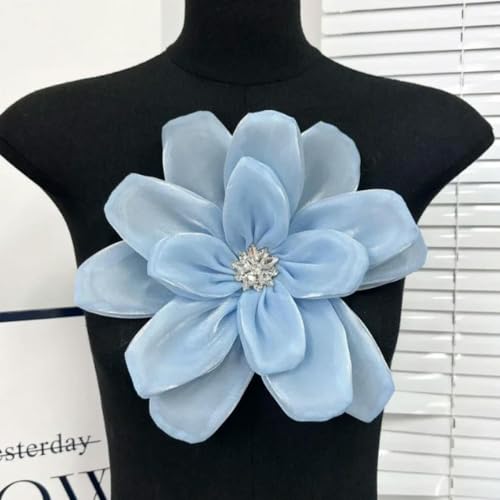 1 stücke frauen Große Blume Brosche Satin Stoff Mehrschichtige Drei-dimensional Blume Strass Corsage Mantel Pin von DFLINGA