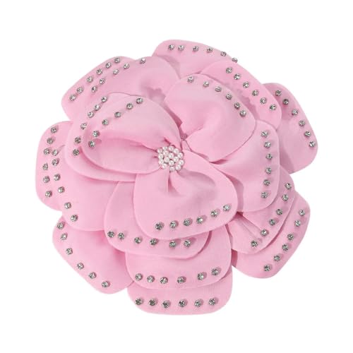2 stücke Multi Layer Dreidimensionale Große Blume Brosche Perlen Tuch frauen Brosche Leistung Hochzeit Corsage von DFLINGA