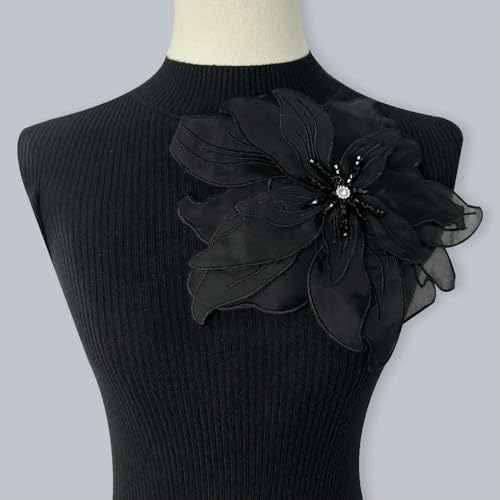 2 stücke Plissee Blume Brosche Applique Nagel Perlen DIY Kleid Kleidung Schmuck Zubehör Patch Kleid Kleidung Zubehör Patch von DFLINGA