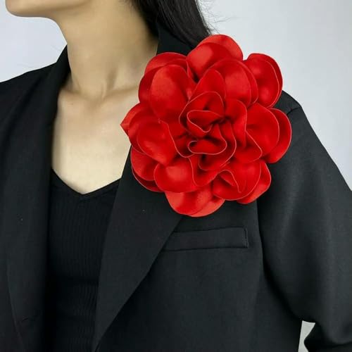 3 stücke Handgemachte Kleidung Zubehör 19CM Brosche Große Blume Französisch Abzeichen Satin Zier Pin von DFLINGA