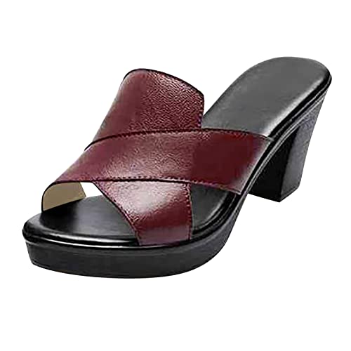 DFSDJEUW Damen Sandalen Ergonomische Sandals Sandaletten Neu Damenschuhe Clip On Sandale Hausschuhe Weibliche Hohl Metall Dicken Sandale Hausschuhe sandaletten high heels glitzer sandalen von DFSDJEUW