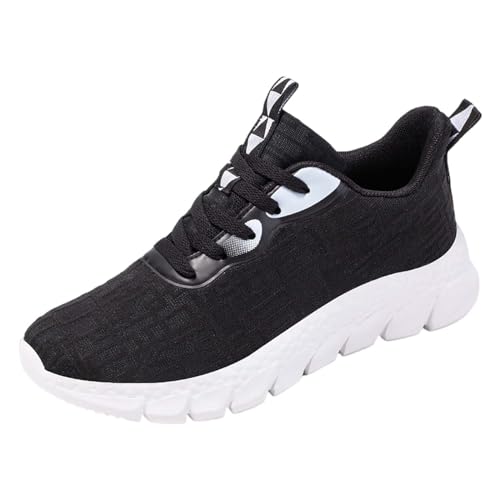 DFSDJEUW Damen Wanderschuhe Sneaker Damen Atmungsaktive Vermascht Sportschuhe Lässige Komfort Schnell Trocknend Memory Schaum Walkingschuhe Leicht Ergonomische Plateau Sneaker Weiß Stoff von DFSDJEUW