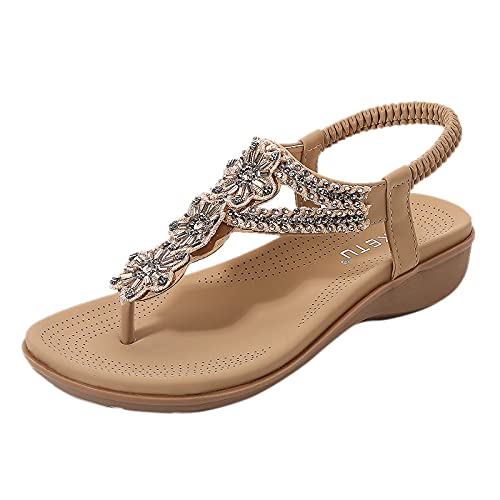 DFSDJEUW Mode Frühjahr und Damen Sandalen flacher Absatz runde Zehen leicht atmungsaktiv große Größe Schuhe Damen Stiefeletten Blau (Watermelon Red, 43) von DFSDJEUW