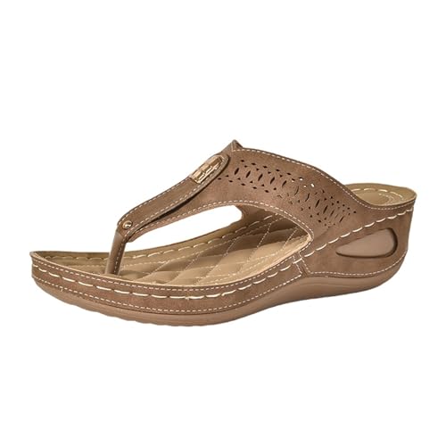 DFSDJEUW Pantoletten Orthopädische Sandalen Flip Flops Schlappen Casual Ergonomische Offene Toe Breite Füße Freizeitschuhe Klassische Flexiblen Sandalen Damen von DFSDJEUW