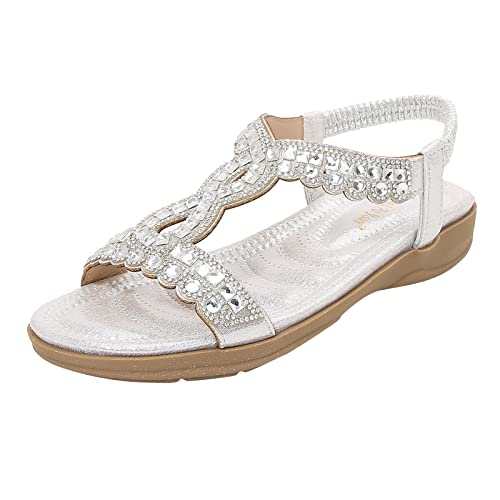 DFSDJEUW Sandalen Mit Wechselfußbett Damen Sandalette Bohemia Elegant Perlen Sandals Freizeit Ergonomische Cross Strap Offene Toe Keilsandalen Klassische Knöchelriemchensommer DFSDJEUW Sandalen Mit Wechselfußbett Damen Sandalette Bohemia Elegant Perlen Sandals Freizeit Ergonomische Cross Strap Offene Toe Keilsandalen Klassische Knöchelriemchensommer von DFSDJEUW