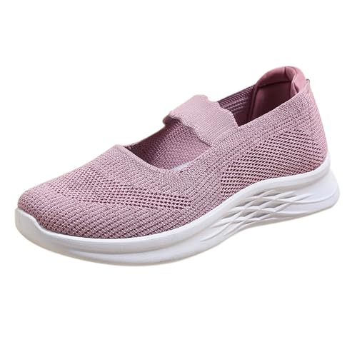 DFSDJEUW Steigeisen Für Wanderschuhe Sneaker Damen Atmungsaktive Vermascht Sportschuhe Lässige Komfort Schnell Trocknend Memory Schaum Walkingschuhe Leicht Ergonomische Weisse Turnschuhe Damen von DFSDJEUW