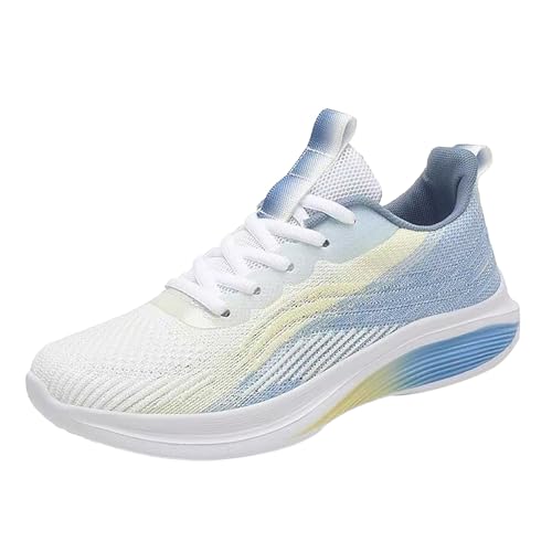 DFSDJEUW Wanderschuhe Damen Leicht Wasserdicht Sneaker Damen Atmungsaktive Vermascht Sportschuhe Lässige Komfort Schnell Trocknend Memory Schaum Walkingschuhe Leicht Ergonomische Weiße Sneaker 44 von DFSDJEUW