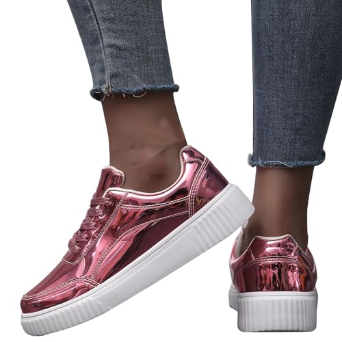 DFSDJEUW one Schuhe Damen Sale Laufschuhe Damen Leichte Schnürer Walking Sportschuhe Atmungsaktiv rutschfest Running Turnschuhe Bequem Orthopädische Keilabsatz Same Day Lieferung Produkte RoséGold 38 von DFSDJEUW