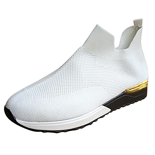 DFSDJEUW online Shop Laufschuhe Damen Leichte Schnürer Running Sportschuhe Atmungsaktiv rutschfest Running Turnschuhe Bequem Orthopädische Keilabsatz Warehouse Deal retourenware Weiß 39 von DFSDJEUW