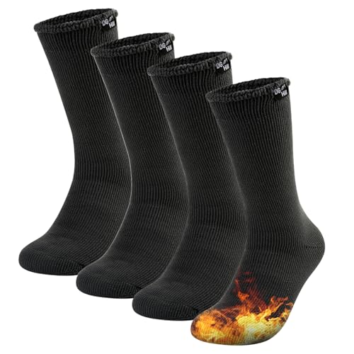 DG Hill 2 Pairs of Thermal Socks For Kids, Thick Heat Trapping Insulated Heated Boot Socks Pack Warm Winter Crew For Cold Weather von DG Hill