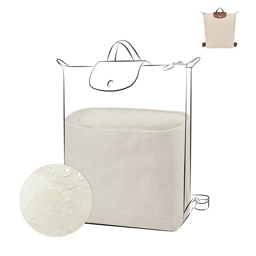 DGAZ Leichter Taschen Organizer für Longchamp Le Pliage Energy L Backpack, Seide & Dupont Papier, mit Reißverschlusstasche und Flaschenhalter, Innentasche Einsatz (Craie) von DGAZ