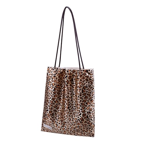 DGAZ Seide Designer Tasche für Damen, Luxus Handtasche Shopper mit Reißverschlusstasche, Groß Umhängetaschen Hobo Tasche (Leopard A) von DGAZ