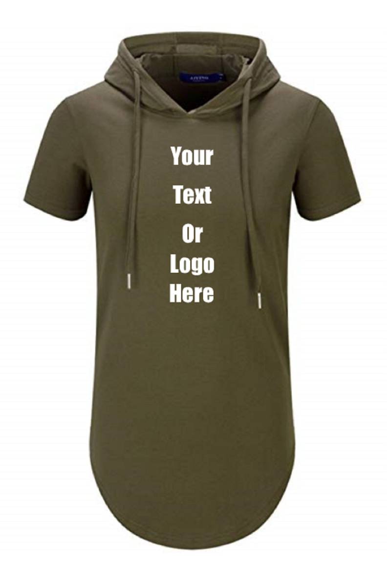 Custom Personalized Design Your Own Hipster Hip Hop Short Sleeve Longline Pullover Hoodie Shirt von DGCustomGraphics