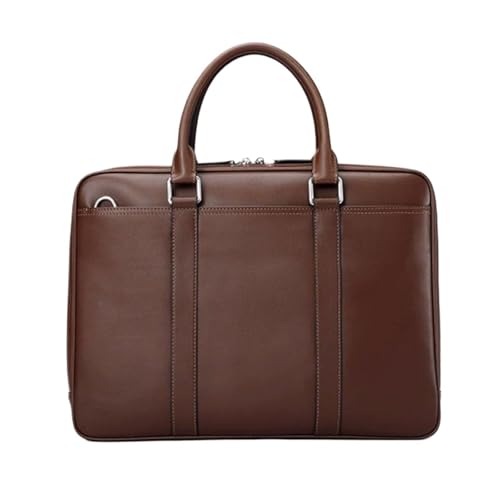 DGHFOP Herrenhandtaschen Aktentaschen Tragetaschen aus echtem Leder Laptoptaschen Messenger-Schultertaschen(Brown) von DGHFOP