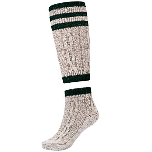 Cuir Craft Herren Loferl Stutzen Trachtenstrümpfe Trachtensocken Loferl Herren Trachtenstrümpfe 2-teilig Wadenwärmer + Socken (as3, numeric, numeric_41, numeric_42, regular, regular) von DGM SPORTS