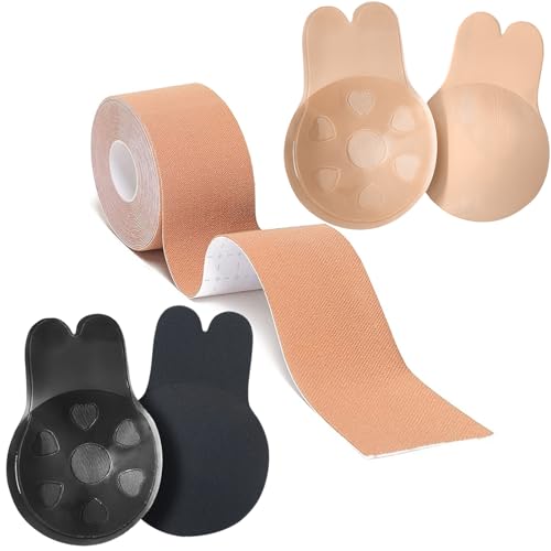 DGMI Klebe Push Up BH Brust Boob Tape für Grosse Brüste Klebe BH Push Up mit Boob Tape Wiederverwendbare Sticky Bra für Abendkleid Brautkleid und Rückenfreie (B/M) von DGMI