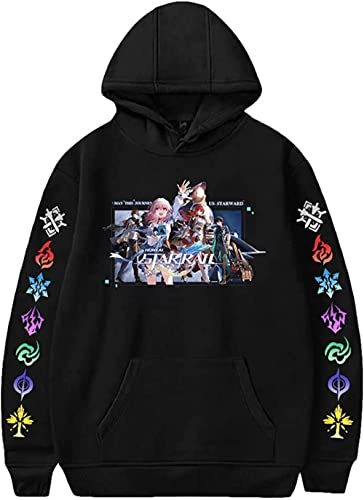 Honkai Star Rail Merch Hoodie Unisex Mode Kapuzenpullover Sweatshirt Kleidung #03, Schwarz , L von DGSGSWTT